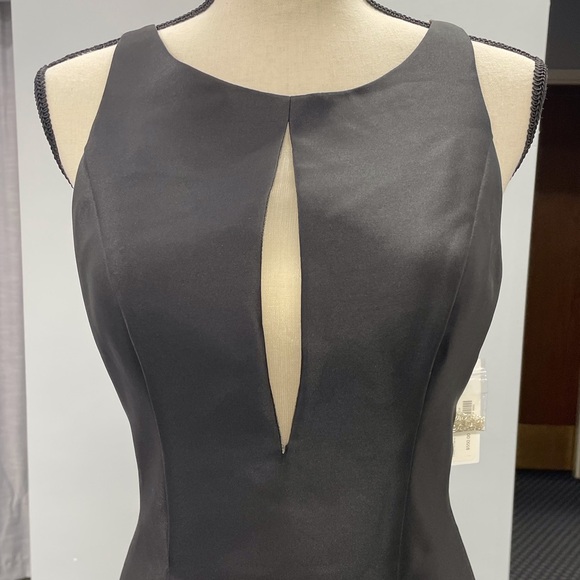 Black Formal Dress with illusion back & train - Picture 2 of 9